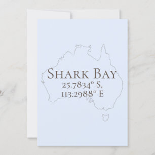 Shark Bay Australien Latitude & Longitud Kort