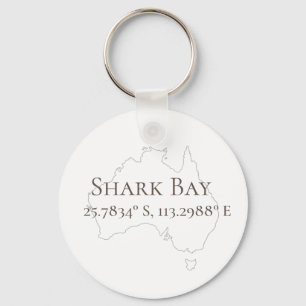 Shark Bay Australien Latitude & Longitud Nyckelring
