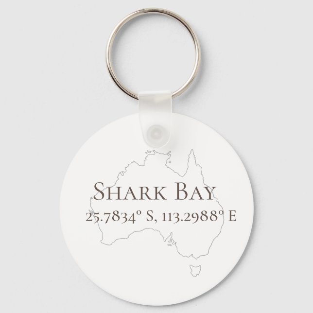 Shark Bay Australien Latitude & Longitud Nyckelring (Framsida)