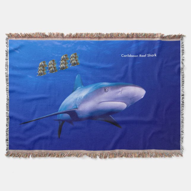 Shark-bild för Throw-Blanket Filt (Framsidan)