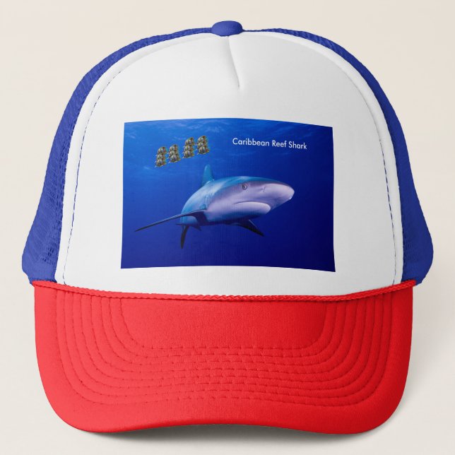 Shark-bild för Trucker-Hat Truckerkeps (Framsida)