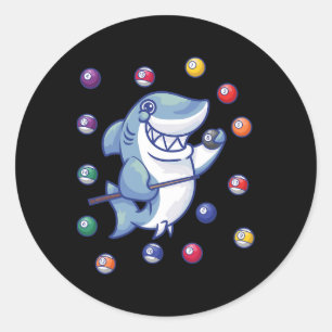 Shark Billiard Player i Bassäng Billiard I Snooker Runt Klistermärke