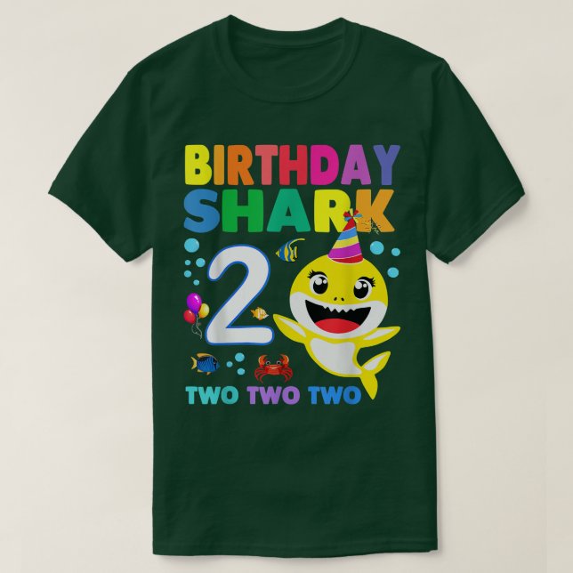 Shark Birthday 2 Years Old 2nd Birthday Matching F T Shirt (Design framsida)
