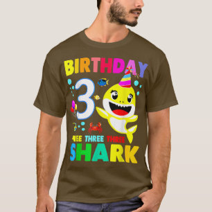 Shark Birthday 3 Years Old 3rd Birthday Matching F T Shirt