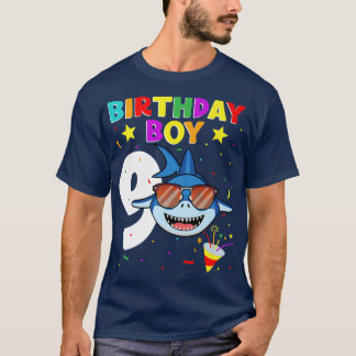 Shark Birthday 9 Years Old 9 Birthday Boy Matchi T Shirt