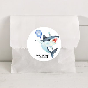 Shark Birthday, ANY AGE, Jawsome Runt Klistermärke