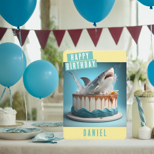 Shark Birthday Card Julkort (Skapare uppladdad)