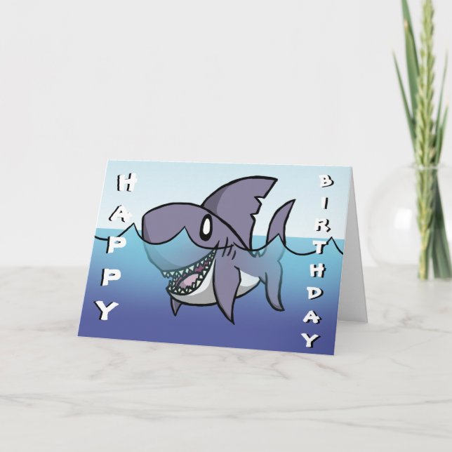 Shark Birthday Card Kort (Framsida)