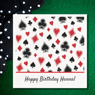 Shark Birthday för temakort för Casino Poker Pappersservett
