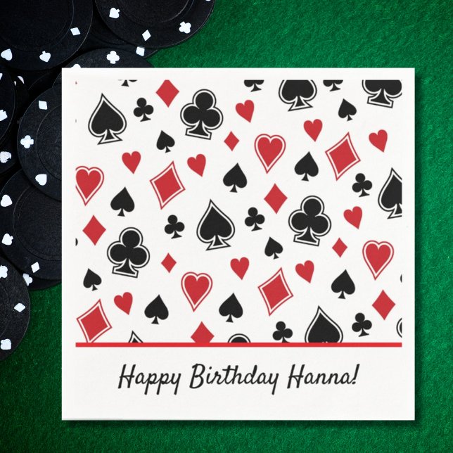 Shark Birthday för temakort för Casino Poker Pappersservett (Skapare uppladdad)
