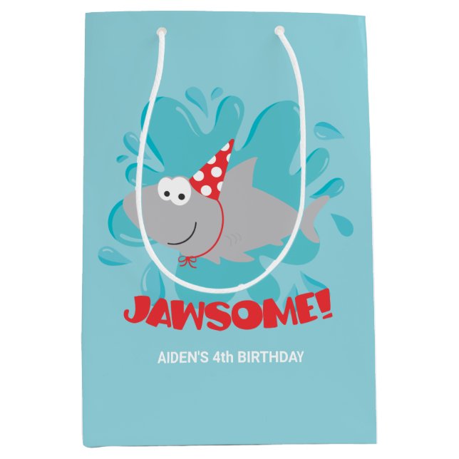 Shark Birthday Gift Bag (Framsidan)