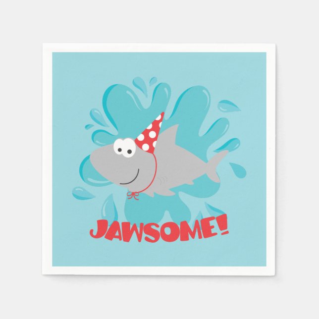 Shark Birthday Pappersservett (Framsidan)