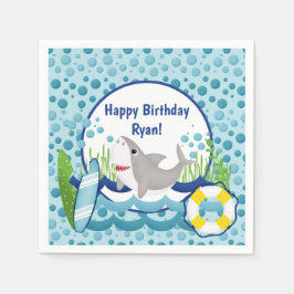 Shark Birthday Pappersservett
