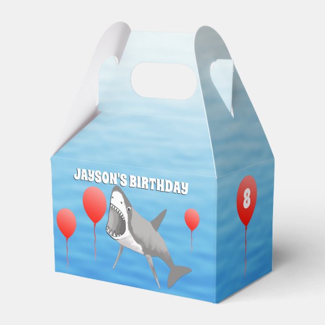 Shark Birthday Presentaskar (Framsidan Sidan)