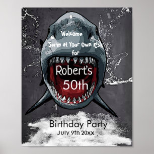 Shark Birthday, Shark Attack Poster