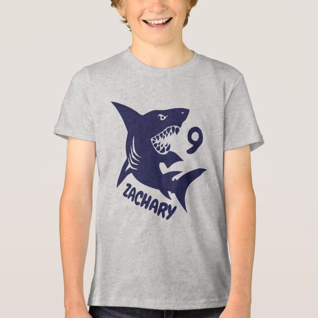 Shark Birthday Shirt T Shirt (Framsida)