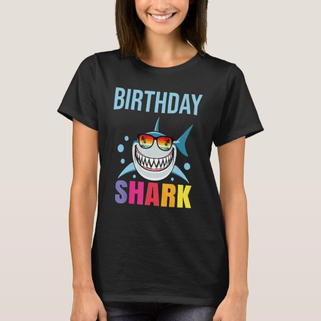 Shark Birthday Småbarn Boys Kids Matching Family B T Shirt (Framsida)
