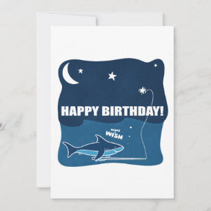 Shark Birthday Wish Kort