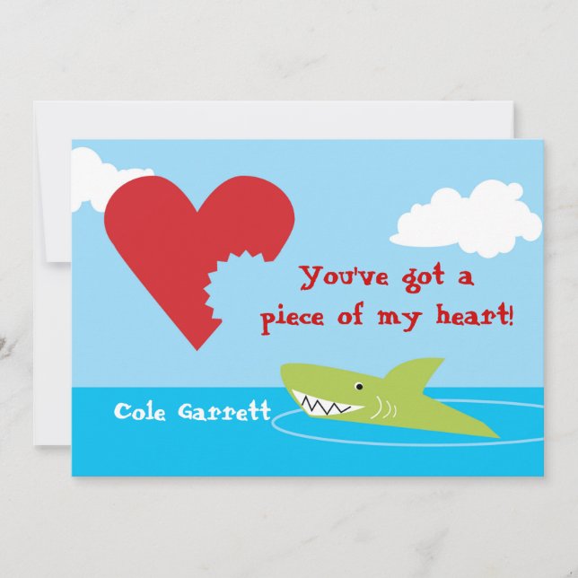 Shark Bita Valentine Julkort (Framsida)