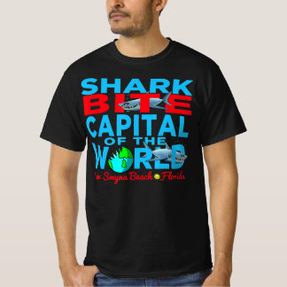 shark bite capital in  world new smyrna daytona t shirt