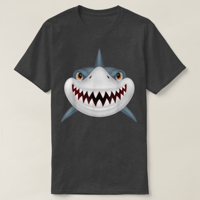 Shark Bite Gear Teeth Smile Funny  T Shirt (Design framsida)