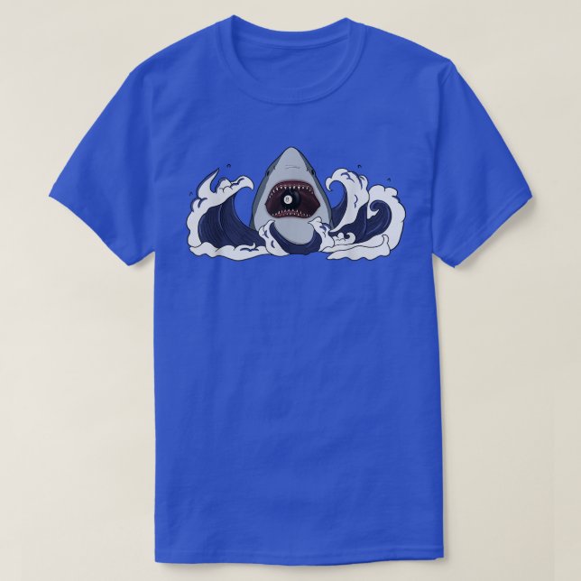 Shark Biting Bassäng Boll Bassäng T Shirt (Design framsida)