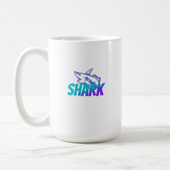 Shark  | Bold Ocean Predator Design for Gym & Gift Kaffemugg (Vänster)