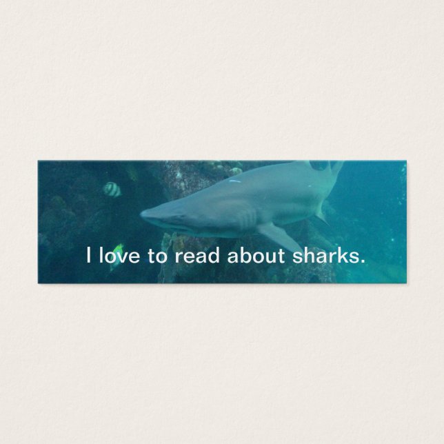 Shark Bookmark Litet Visitkort (Framsidan)