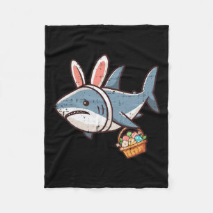 Shark Bunny Påskägg Funny Hunt Girls Boys Kids Fleecefilt