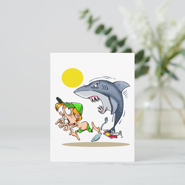 Shark Chasing a Boy-inbjudningar Inbjudningar (Skapare uppladdad)