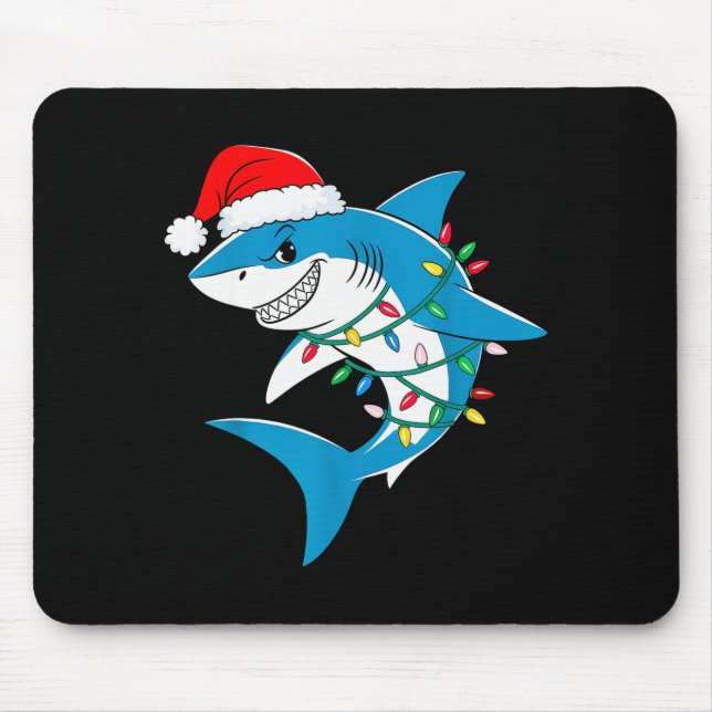 Shark Christmas Lights Santa Hat Xmas Pajama Boys  Musmatta (Framsidan)