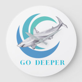 Shark Clock Stor Klocka