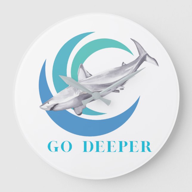 Shark Clock Stor Klocka (Framsida)