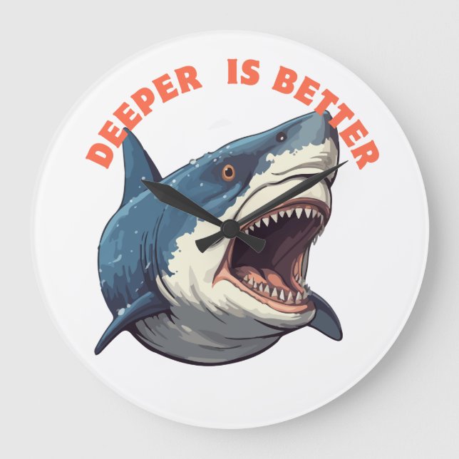 Shark  Clock Stor Klocka (Framsida)