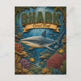 Shark Coral Reef POPCUT Vykort