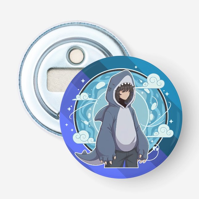 Shark Costume Coffee Art Flasköppnare (Framsidan)