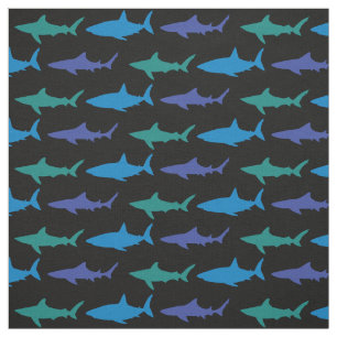 Shark Cute Silhouette Blue Black Tyg