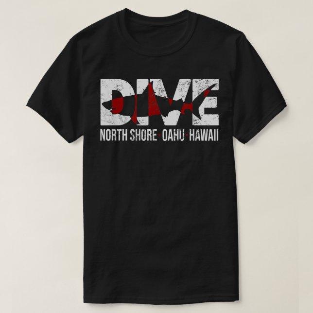 SHARK DIVE Hawaii North Shore DYKA T Shirt (Design framsida)