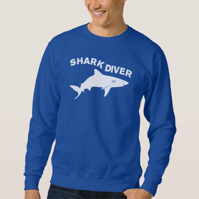 Shark Diver Lång Ärmad Tröja (Framsida)