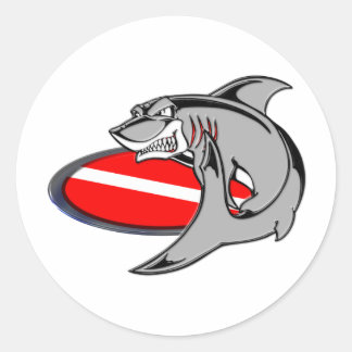 SHARK DIVER RUNT KLISTERMÄRKE