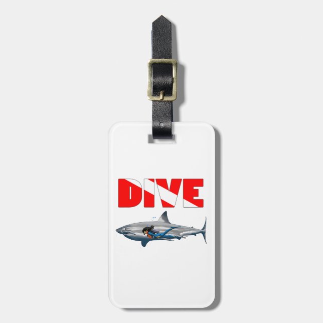 Shark Diving Bagagebricka (Vertikal Framsida)