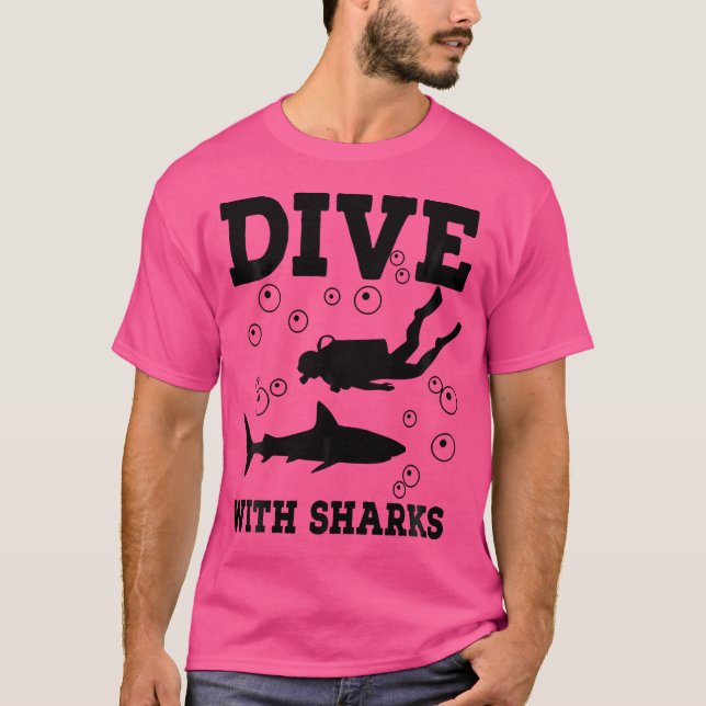 Shark Diving T Shirt (Framsida)