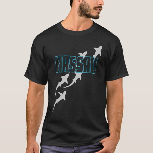 Shark Dyka Nassau-Dyka med hajar T Shirt (Framsida)