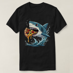 Shark Eating Pizza Funny Pizza Älskare T Shirt