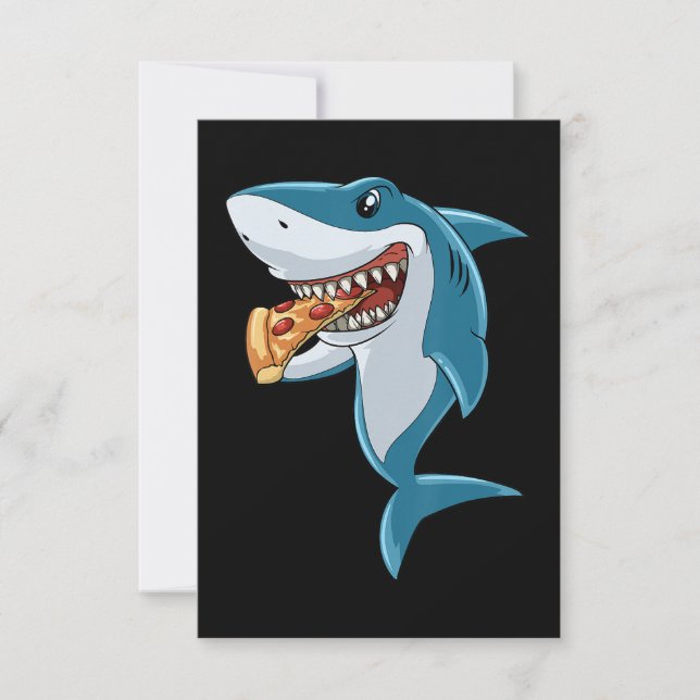 Shark Eating Pizza Shark Älskare Pizza Älskare OSA Kort (Framsida)