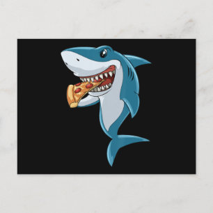 Shark Eating Pizza Shark Älskare Pizza Älskare Vykort