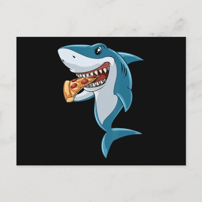 Shark Eating Pizza Shark Älskare Pizza Älskare Vykort (Framsida)