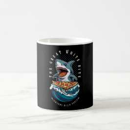 Shark Eating Pizza | Underbar White Bita Jawsome Kaffemugg