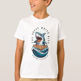 Shark Eating Pizza | Underbar White Bita Jawsome T Shirt