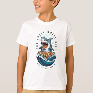 Shark Eating Pizza Underbar White Bita Jawsome T Shirt